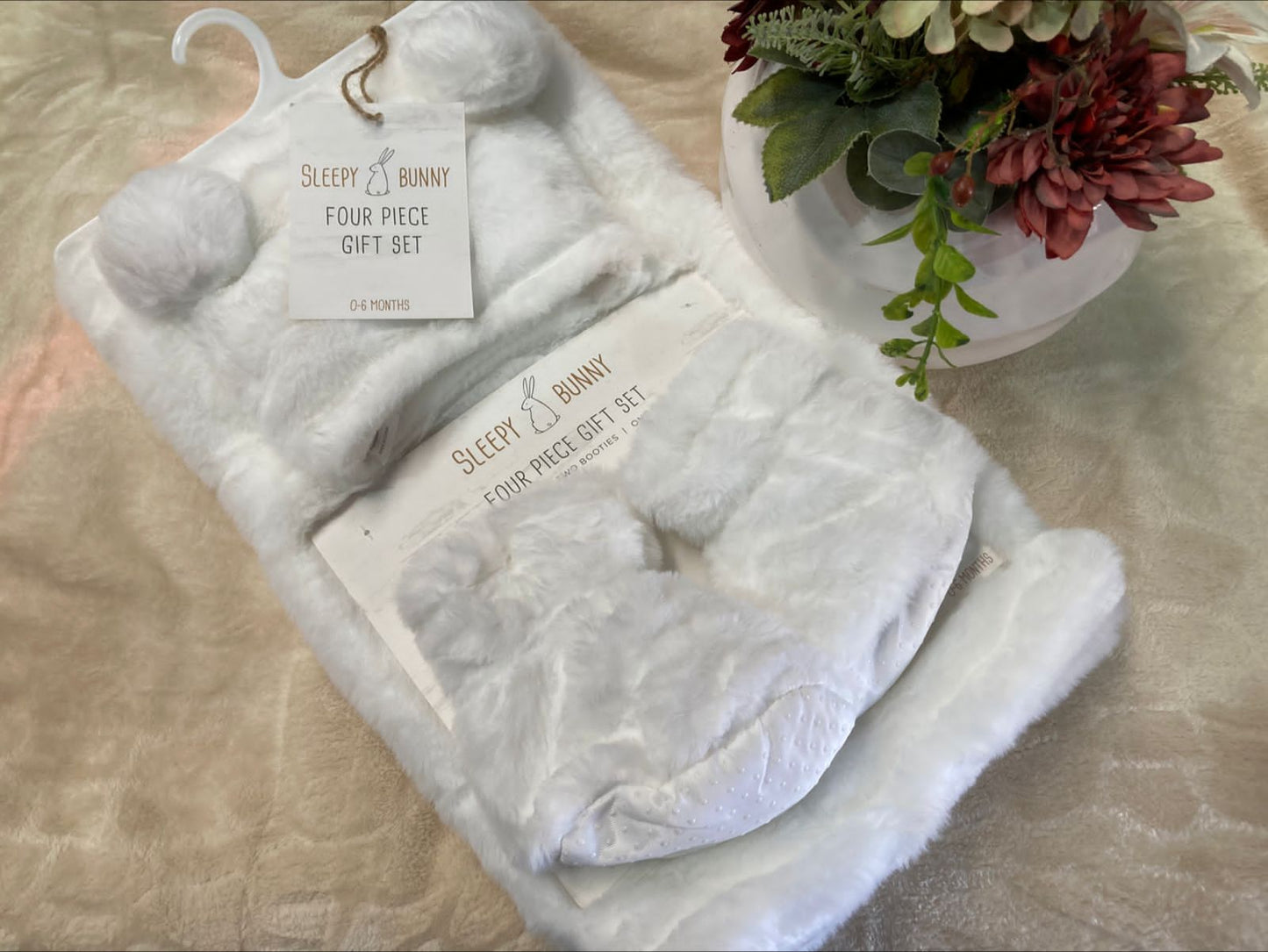 Frazada para Bebe con cuellera de peluche