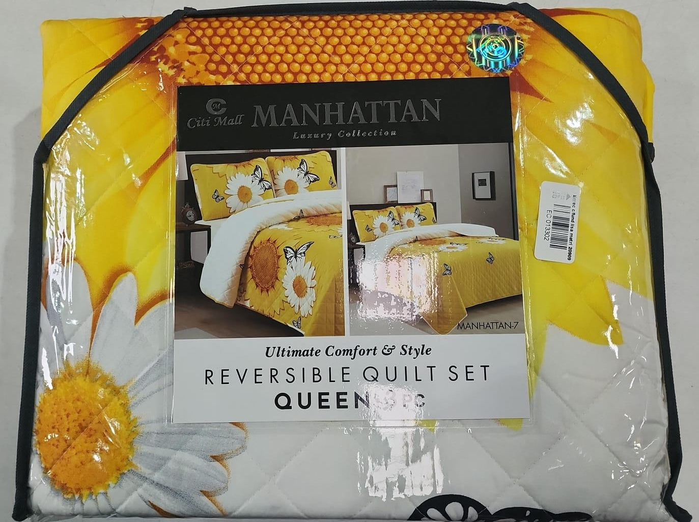 Edrecolcha Queen-Matri doble vista estampada.