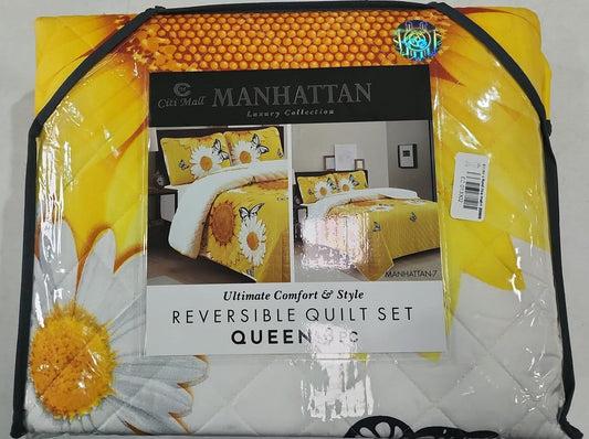 Edrecolcha Queen-Matri doble vista estampada.
