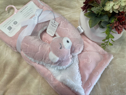 Frazada para Bebe con cuellera de peluche