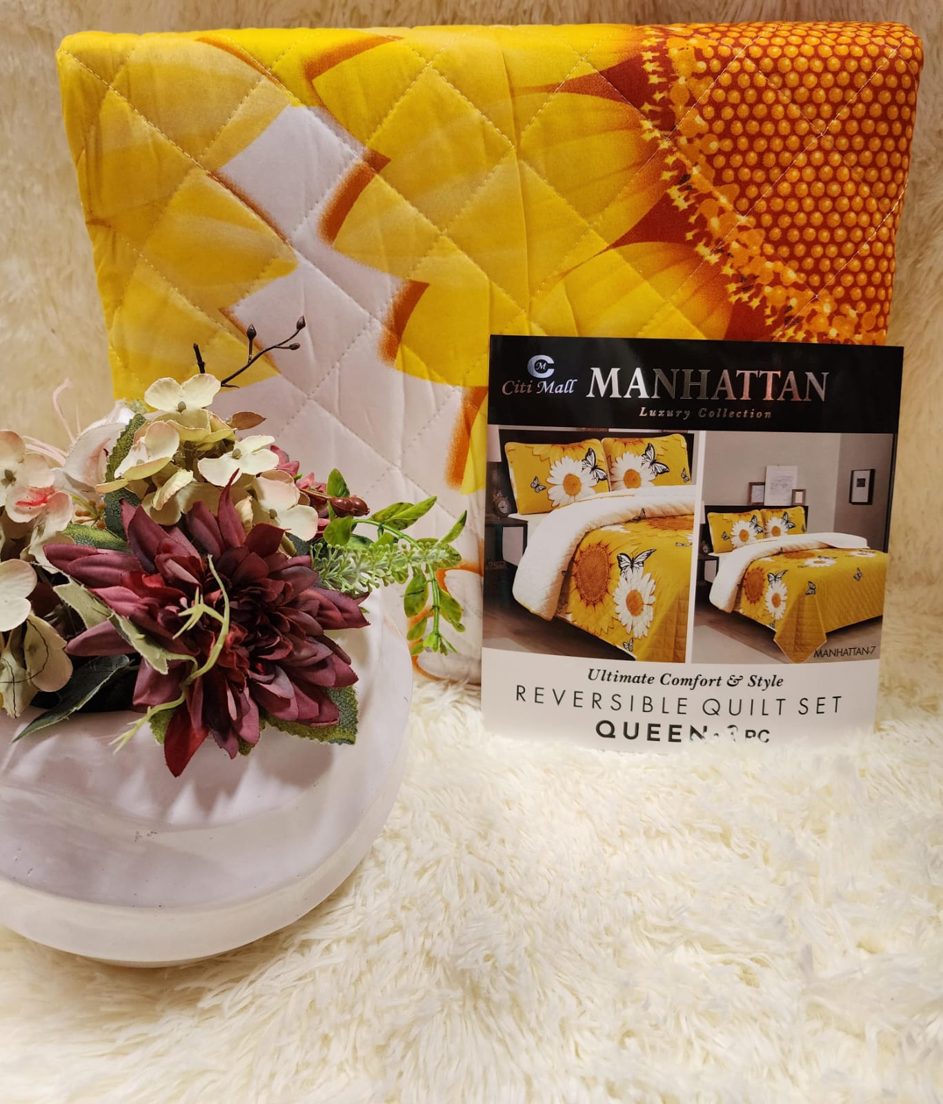 Edrecolcha Queen-Matri doble vista estampada.